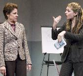 Linda Bove (L) and Shoshanna Stern (R) in 