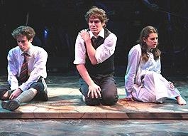 John Gallagher Jr,  Jonathan Groff and Lea Michele